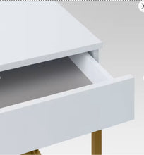 Loring Wood Writing Desk with Drawers and Charging Station, White! (NEW IN BOX)