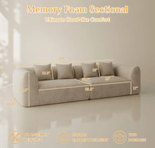 120'' Chenille Sofa Deep Seat Compression Couch with 4 Pillows Modern Living Room Sofa - WE DO NOT SHIP!!