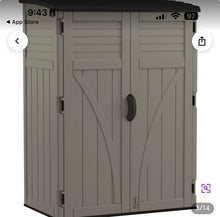 Suncast 53 in. W x 32.5 in. D Resin Vertical Tool Shed- new in box