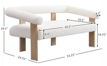 ModernLuxe Rubberwood Sofa Couch, Upholstered Loveseat Sofa Chair with Curved Rounded Armrests - WE DO NOT SHIP!!
