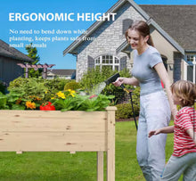 72 in. L x 23 in. W x 30 in. H Wood Raised Garden Bed Elevated Planter Box with 2-Planting Areas, Wood Color! (NEW IN BOX)