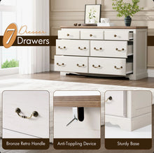 Ingberg Farmhouse 7 Chest Of Drawers For Bedroom, White - WE DO NOT SHIP!!
