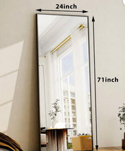 24"x71" Rectangular Full Length Mirror Full Body Standing Mirror, Black- NEW
