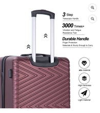 Travelhouse 4 Piece Hardshell Luggage Set Hardside Lightweight Suitcase with TSA Lock Spinner Wheels.(Wine Red)NEW