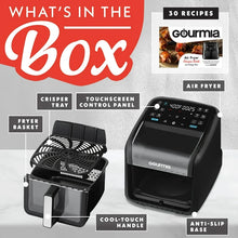 Gourmia Panorama 7-QT Digital Air Fryer with Panoramic View, Holographic Display, & 12 Presets, Black! new in box