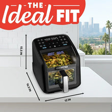 Gourmia Panorama 7-QT Digital Air Fryer with Panoramic View, Holographic Display, & 12 Presets, Black! new in box