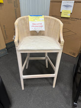 SAFAVIEH Brando Round Rattan Back Seat Bar Stool, Natural White Wash!! BRAND NEW!!