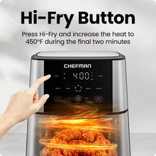 Chefman 6 Qt. Air Fryer 4 Functions w/ Touch Controls, HI-FRY Button, Stainless Steel! New out of box