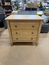 My Texas House Monroe 3 Drawer Nightstand with USB, Brushed Oak Finish!! NEW & ASSEMBLED - SMALL SCRATCHES FROM SHIPPING)