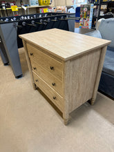 My Texas House Monroe 3 Drawer Nightstand with USB, Brushed Oak Finish!! NEW & ASSEMBLED - SMALL SCRATCHES FROM SHIPPING)