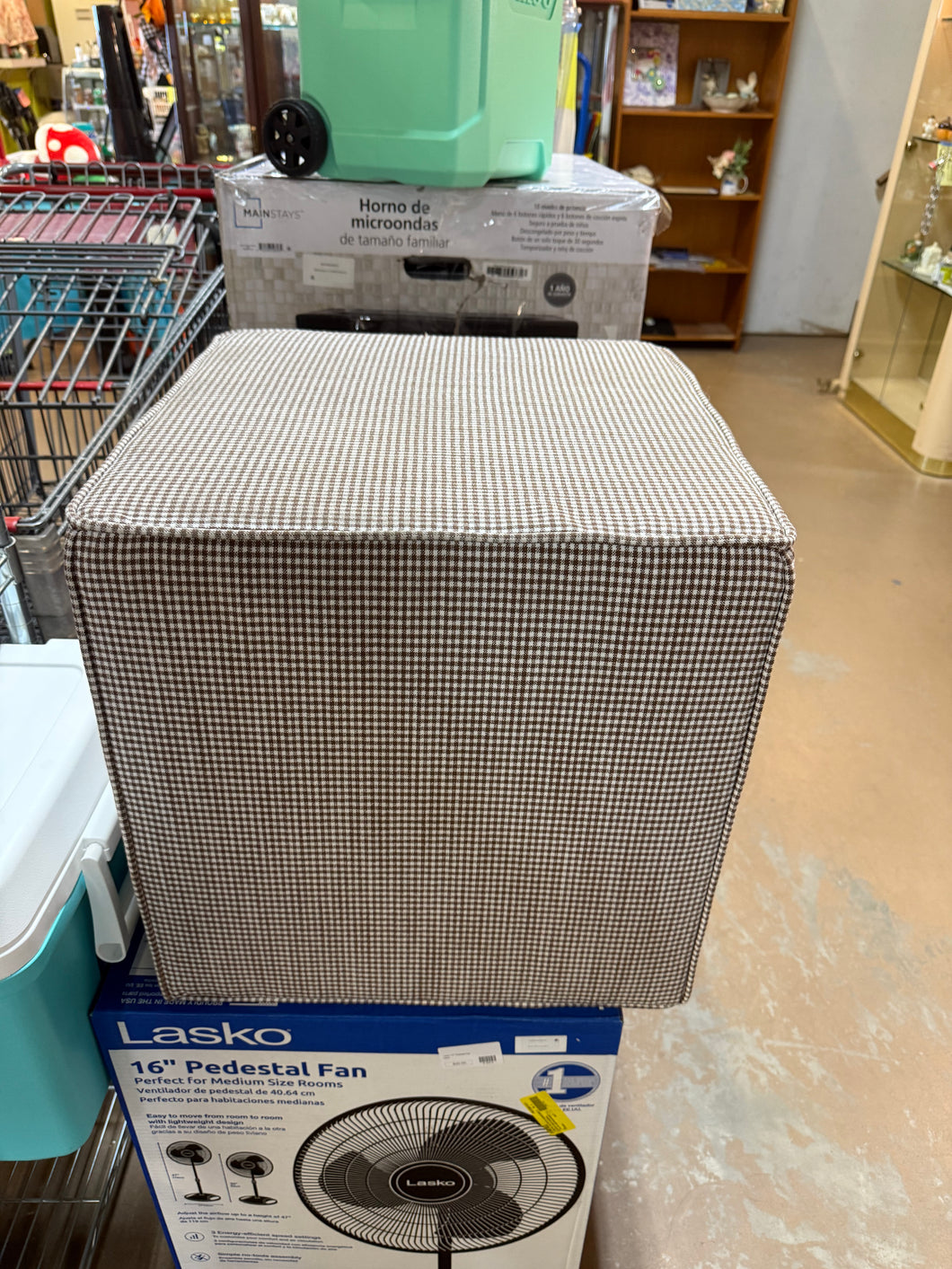 Lynwood Square Upholstered Cube Ottoman - Threshold! (NEW)