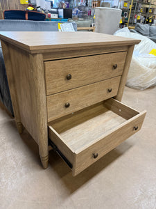 My Texas House Monroe 3 Drawer Nightstand with USB, Brushed Oak Finish!! NEW & ASSEMBLED - SMALL SCRATCHES FROM SHIPPING)