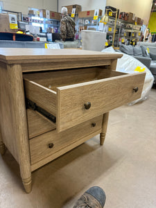 My Texas House Monroe 3 Drawer Nightstand with USB, Brushed Oak Finish!! NEW & ASSEMBLED - SMALL SCRATCHES FROM SHIPPING)