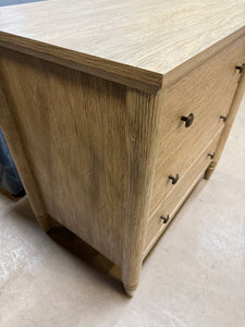 My Texas House Monroe 3 Drawer Nightstand with USB, Brushed Oak Finish!! NEW & ASSEMBLED - SMALL SCRATCHES FROM SHIPPING)