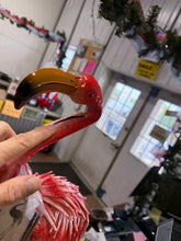 32-36 Inch Yard Flamingos Garden Statues, Metal Flamingo Outdoor Decor, Vibrant Flamingo Statues for Lawn, Backyard, Porch, Patio, Set of 2- one has small shipping damage - see pics