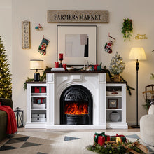 NO FIRE BOX! - 76”W Mantel, Wooden Freestanding for TVs up to 90"! (NEW IN BOX - MISSING FIREPLACE/BOX)