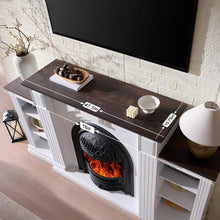 NO FIRE BOX! - 76”W Mantel, Wooden Freestanding for TVs up to 90"! (NEW IN BOX - MISSING FIREPLACE/BOX)