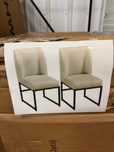 Alden Design 2pcs Modern Upholstered Fabric Dining Chairs for Dining Room, Beige!! NEW IN BOX!!