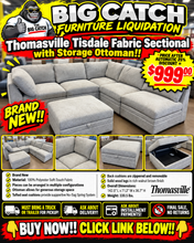 Thomasville Tisdale 6-Piece Modular Sectional with Storage Ottoman, Taupe — BRAND NEW!!