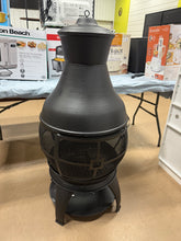 HeatMaxx 45 in. Outdoor Fireplace Wooden Black Fire Pit, Chimenea