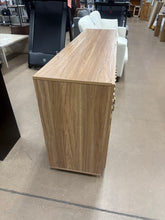 BELLEZE 65 Inch Fluted Buffet Cabinet with Storage, Symmetrical Arc Accent Sideboard Large Console Table for Dining Room, Kitchen, and Living Room (Caramel Brown)