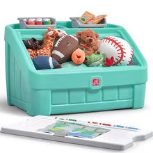Step2 2-in-1 Plastic Toddler Toy Box & Art Lid, Mint**New in box**