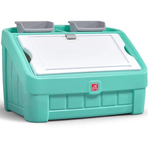 Step2 2-in-1 Plastic Toddler Toy Box & Art Lid, Mint**New in box**