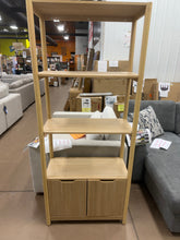 72.25" Scandi Bookcase with Three Shelves And Cabinet Storage Natural - Room Essentials - WE DO NOT SHIP!!