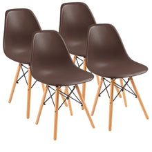 Lacoo Dining Chairs Pre Assembled Modern Style DSW Chair Classic Shell Armless Indoor Kitchen Dining Living Room Side Chairs Set of 4 (Brown)**New in box**