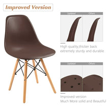 Lacoo Dining Chairs Pre Assembled Modern Style DSW Chair Classic Shell Armless Indoor Kitchen Dining Living Room Side Chairs Set of 4 (Brown)**New in box**