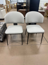 Leather Dining Chairs Set of 2 Upholstered Kitchen Chair with Curved Back & Sturdy Metal Base, Mid Century Modern Chair for Dining Table Kitchen Restaurant (Light Grey-2)- WE DO NOT SHIP!!