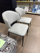 Leather Dining Chairs Set of 2 Upholstered Kitchen Chair with Curved Back & Sturdy Metal Base, Mid Century Modern Chair for Dining Table Kitchen Restaurant (Light Grey-2)- WE DO NOT SHIP!!