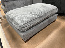 Grey Corduroy Rectangular Ottoman, Solid Wood! (NEW)