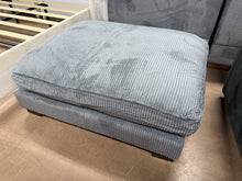 Grey Corduroy Rectangular Ottoman, Solid Wood! (NEW)