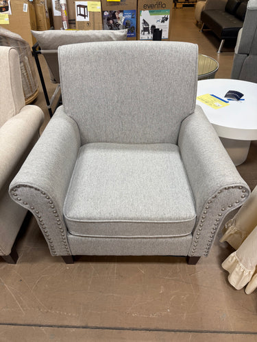 Mid-Century Accent Chair Single Sofa Reading Chairs Comfy Arm Chair Living Room Lounge Chiar, Gray!! NEW AND ASSEMBLED!!