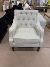 Elle Beige Arm Chair Button Tufted Accent Chair