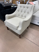 Elle Beige Arm Chair Button Tufted Accent Chair