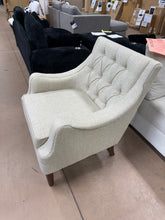 Elle Beige Arm Chair Button Tufted Accent Chair
