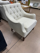 Elle Beige Arm Chair Button Tufted Accent Chair