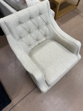 Elle Beige Arm Chair Button Tufted Accent Chair