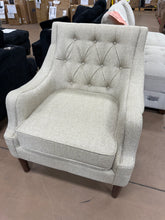 Elle Beige Arm Chair Button Tufted Accent Chair