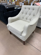 Elle Beige Arm Chair Button Tufted Accent Chair
