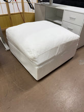 White Slip Cover Storage Ottoman! (NEW)