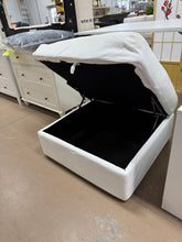 White Slip Cover Storage Ottoman! (NEW)