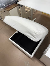 White Slip Cover Storage Ottoman! (NEW)