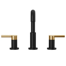 Two Handle Widespread Bathroom Faucet in Matte Black / Champagne Bronze