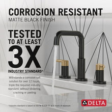 Two Handle Widespread Bathroom Faucet in Matte Black / Champagne Bronze