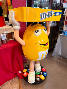 M&M Yellow Character Candy Store Display w/ Storage Tray 

Rolling Wheels

(47” tall) 

used condition