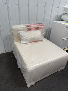 Beautiful Drew Modular Sofa, White Corded Fabric, Individual Piece! (NEW - SINGLE CHAIR)