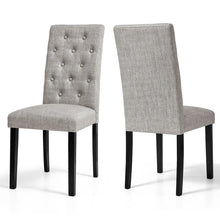 Subrtex Upholstered Parsons Chair Linen Fabric Dining Chair (Set of 2, Light Gray)! (NEW IN BOX)